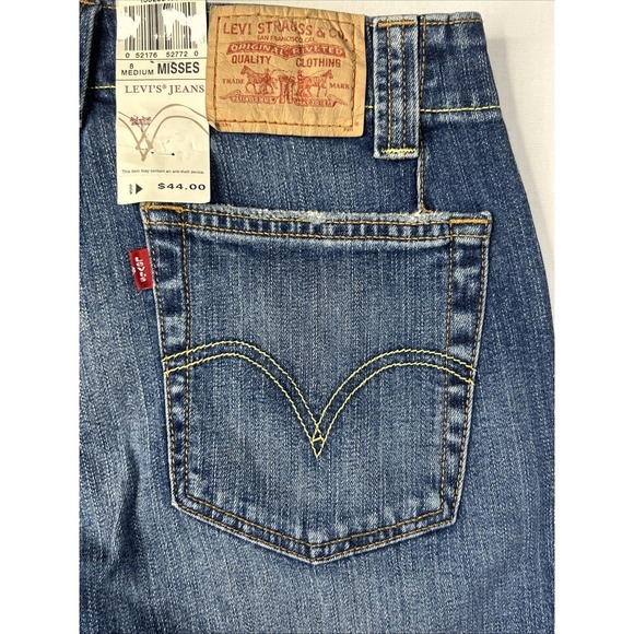 VTG 2006 Levis 525 Boot Cut Jean Womens 8 Misses Mid Rise Stretch Distressed Y2K - Picture 8 of 16